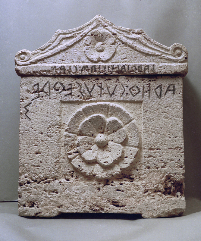 rosone con bottone centrale rilevato (urna/ cineraria, cassa, cubica, decorata) (III-I sec. a.C)