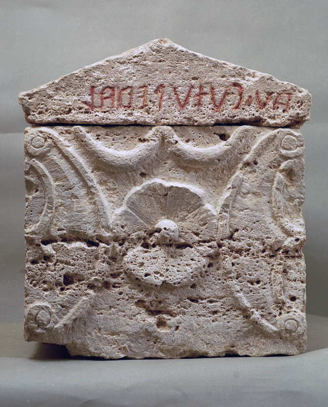 Rosone a otto petali (urna/ cineraria, cassa, cubica, decorata) (III-I sec. a.C)