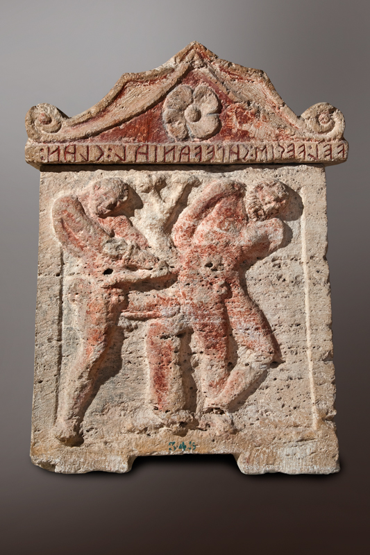 punizione di Àmico (urna/ cineraria, cassa, cubica, decorata) - bottega perugina (inizio II a.C)