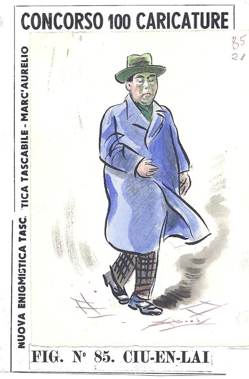 Zhou Enlai (disegno, opera isolata) di Colizzi Gioacchino detto Attalo (attribuito) (sec. XX)