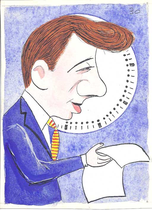 Mike Buongiorno (disegno, opera isolata) di Castellano Franco (attribuito) (sec. XX)