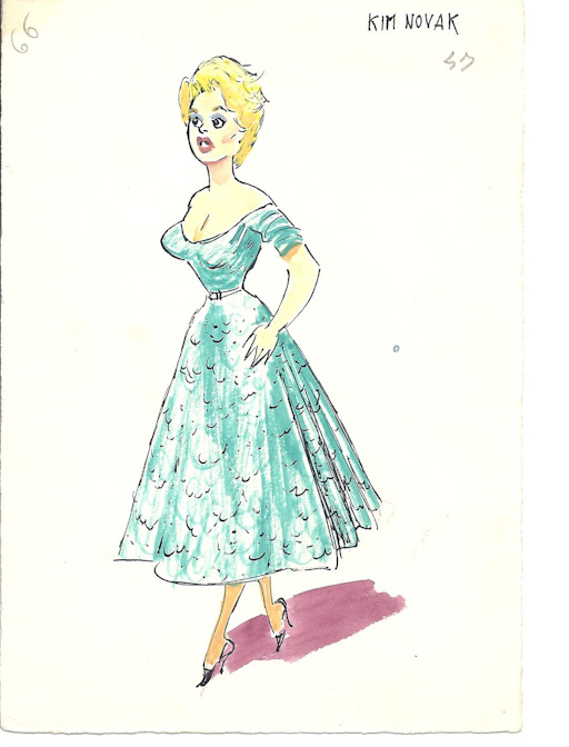 Kim Novak (disegno, opera isolata) - ambito italiano (sec. XX)