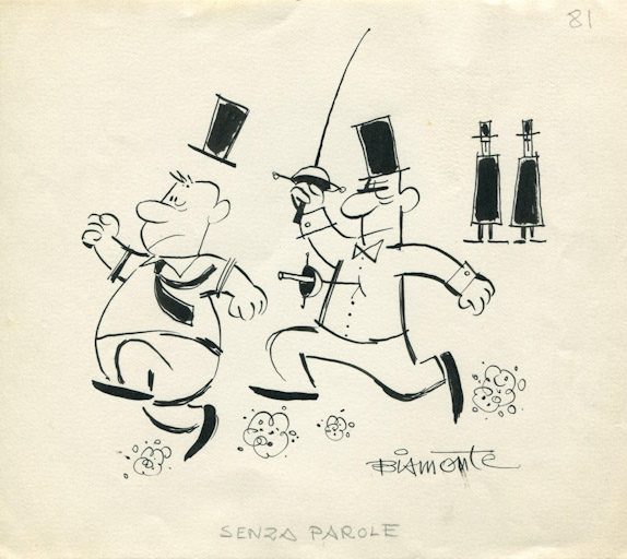 Senza parole, Figure maschili (disegno, opera isolata) di Biamonte Ermanno (attribuito) (sec. XX)