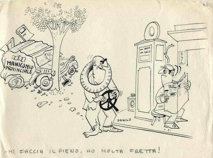 Fuggitivo, Figura maschile (disegno, opera isolata) di Aquisti Danilo (attribuito) (sec. XX)