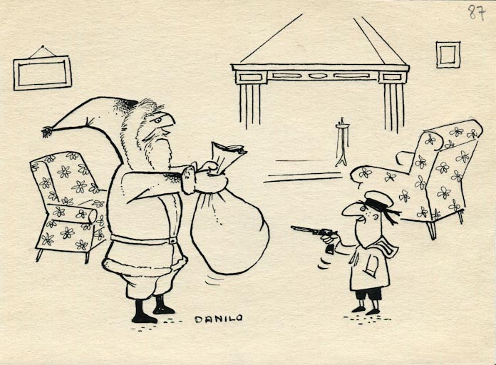 Rapina a Babbo Natale, Babbo Natale (disegno, opera isolata) di Aquisti Danilo (attribuito) (sec. XX)