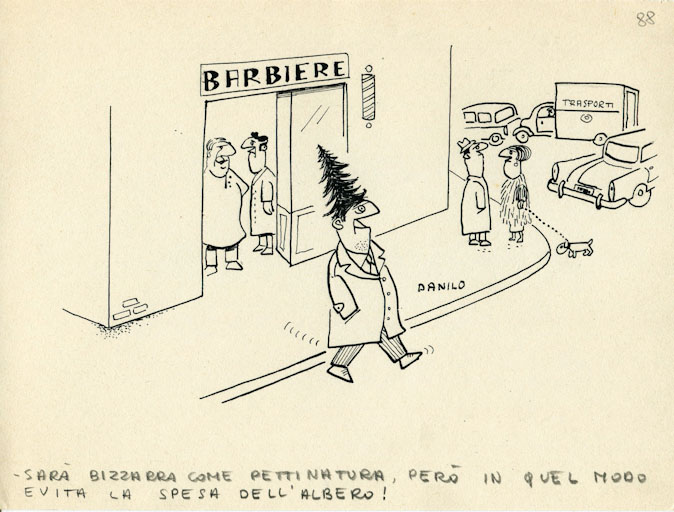 Pettinatura originale, Figura maschile (disegno, opera isolata) di Aquisti Danilo (attribuito) (sec. XX)