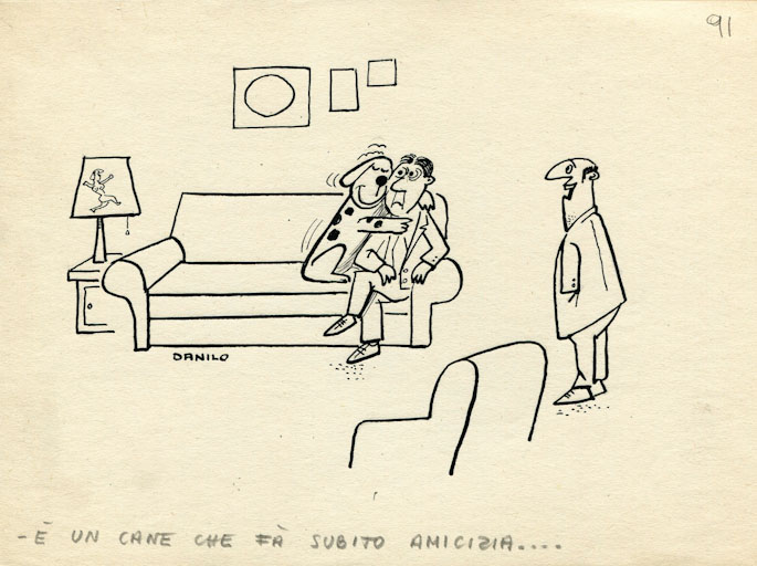 Coccole, Figure maschili (disegno, opera isolata) di Aquisti Danilo (attribuito) (sec. XX)