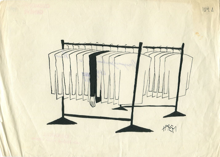 Appendiabiti (disegno, opera isolata) di Hans Ulrich Meury detto Haem (attribuito) (sec. XX)