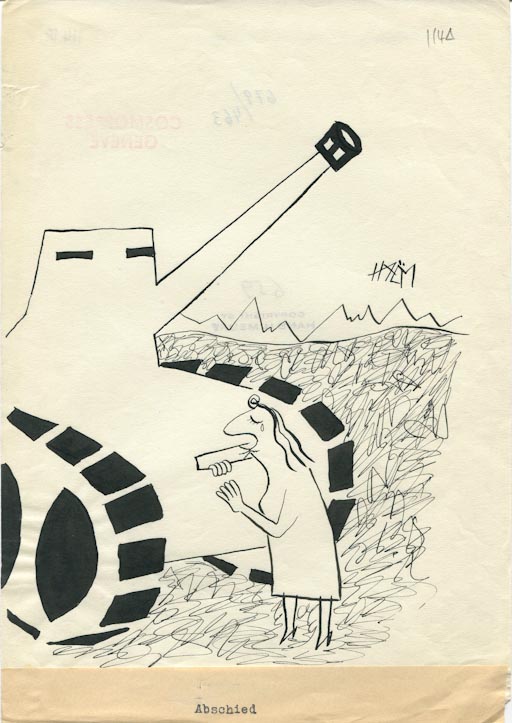 Abschied (Addio), Figura femminile (disegno, opera isolata) di Hans Ulrich Meury detto Haem (attribuito) (sec. XX)