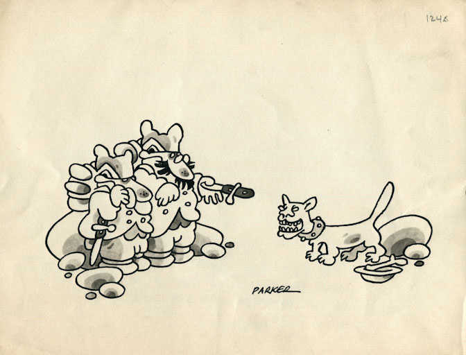 La baionetta, Figure maschili (disegno, opera isolata) di Parker (attribuito) (sec. XX)