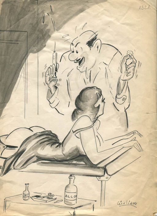 Figura maschile e figura femminile (disegno, opera isolata) di Giuliano (attribuito) (sec. XX)