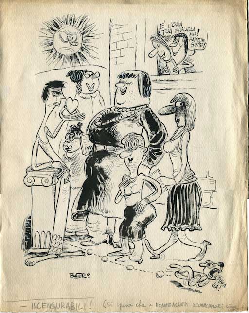 Incensurabili, Figure femminili (disegno, opera isolata) di Vinicio Berti detto Ber (attribuito) (sec. XX)