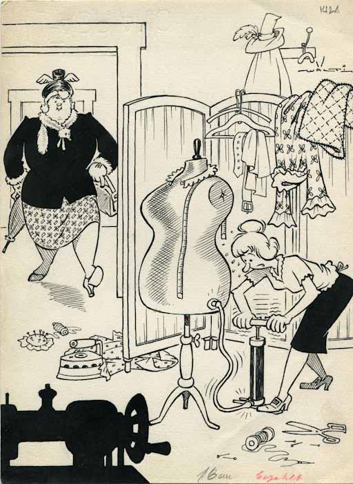 Figure femminili (disegno, opera isolata) di Walter Faccini detto Walti (attribuito) (sec. XX)