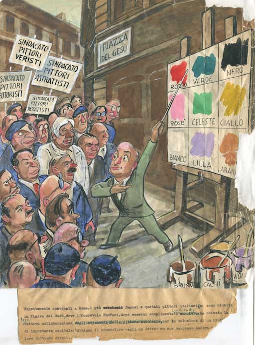 Il colore del monocolore, Figure maschili (disegno, opera isolata) di Russo Giuseppe detto Girus (attribuito) (sec. XX)