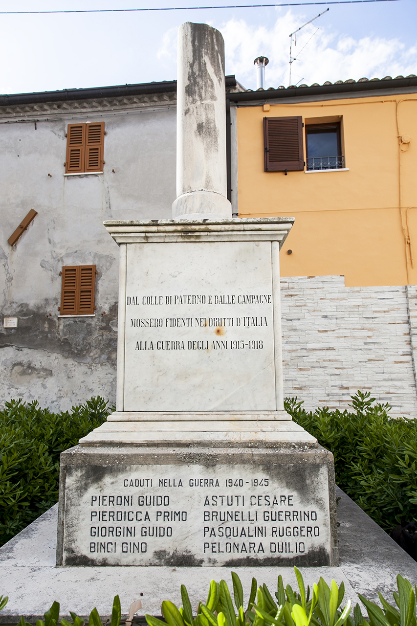 assente (monumento ai caduti - a colonna spezzata, opera isolata) - ambito marchigiano (primo quarto XX)