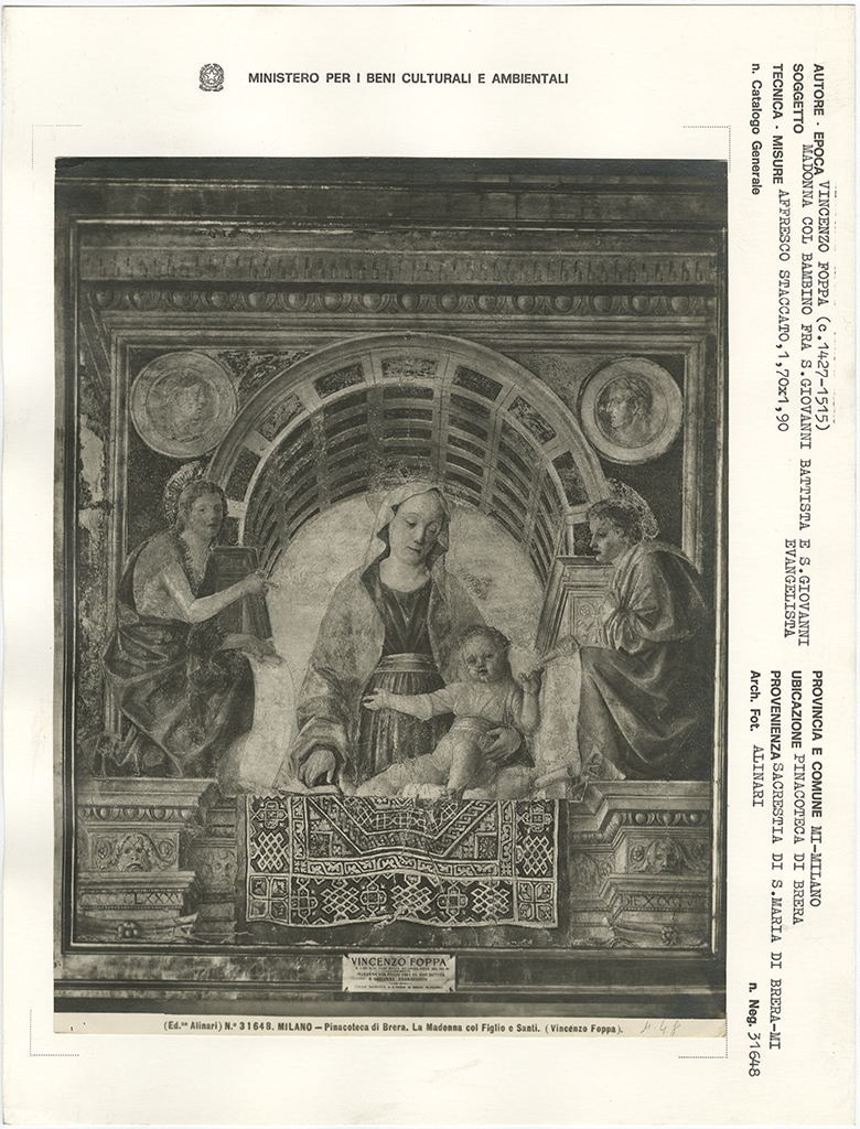 Lombardia - Milano - Pinacoteca di Brera (positivo, insieme) di Alinari, Fratelli (ditta), Società Anonima Domenico Anderson (stabilimento), Laboratorio ricerche scientifiche (laboratorio), Studio Brogi (studio), N. Riccardi Editore (stabilimento) (XIX-XX, XX)
