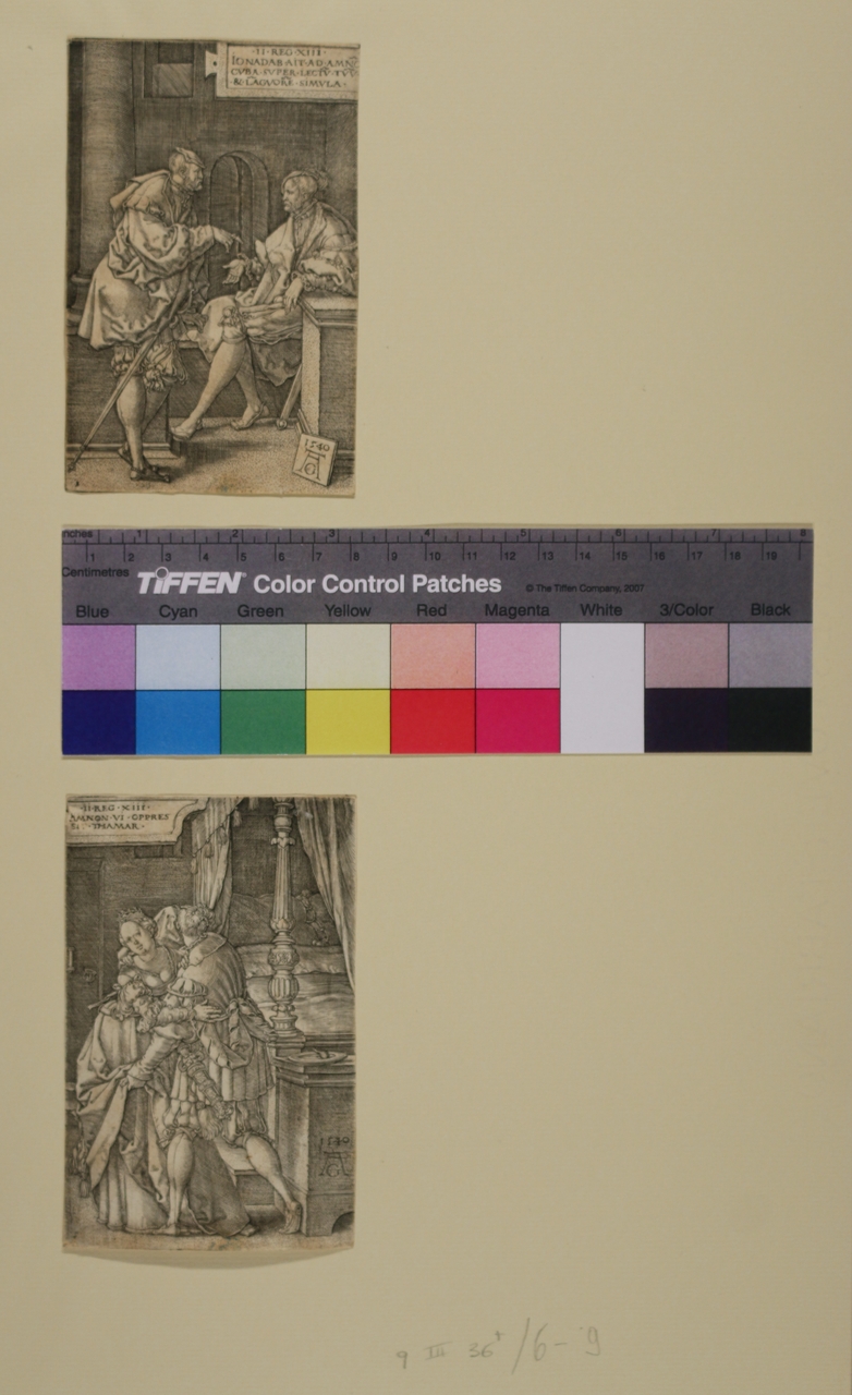 Storia di Tamara e Ammone, Storie di Davide (Antico Testamento) (stampa smarginata, serie) di Heinrich Aldegrever - ambito tedesco (sec. XVI)