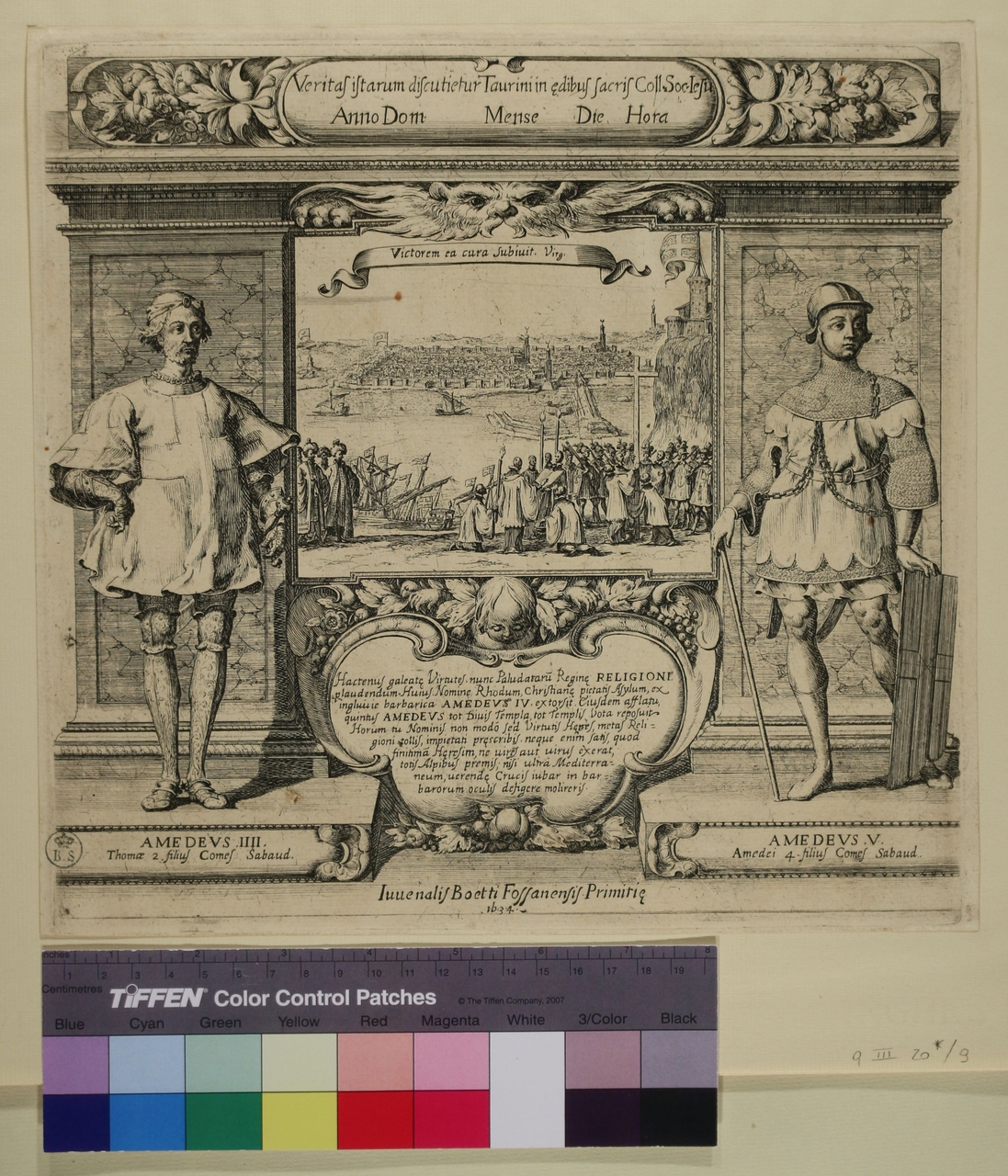 Ornamento della tesi di Carlo Francesco Nicolis di Robilant (Religio), Ornamento della tesi di Carlo Francesco Nicolis di Robilant (Religio) (stampa) di Giovenale Boetto (secondo quarto sec. XVII)