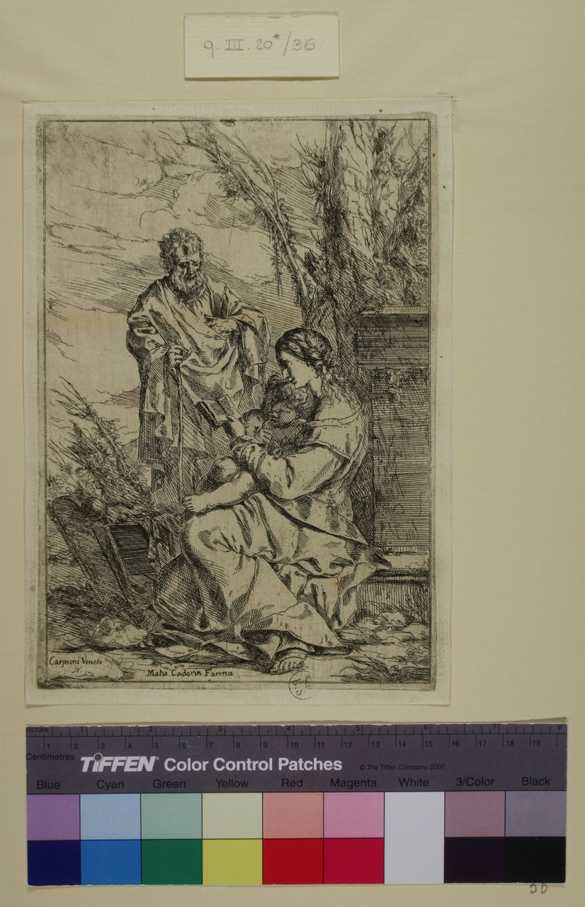 Sacra Famiglia, Sacra Famiglia (stampa) di Giulio Carpioni (metà sec. XVII)