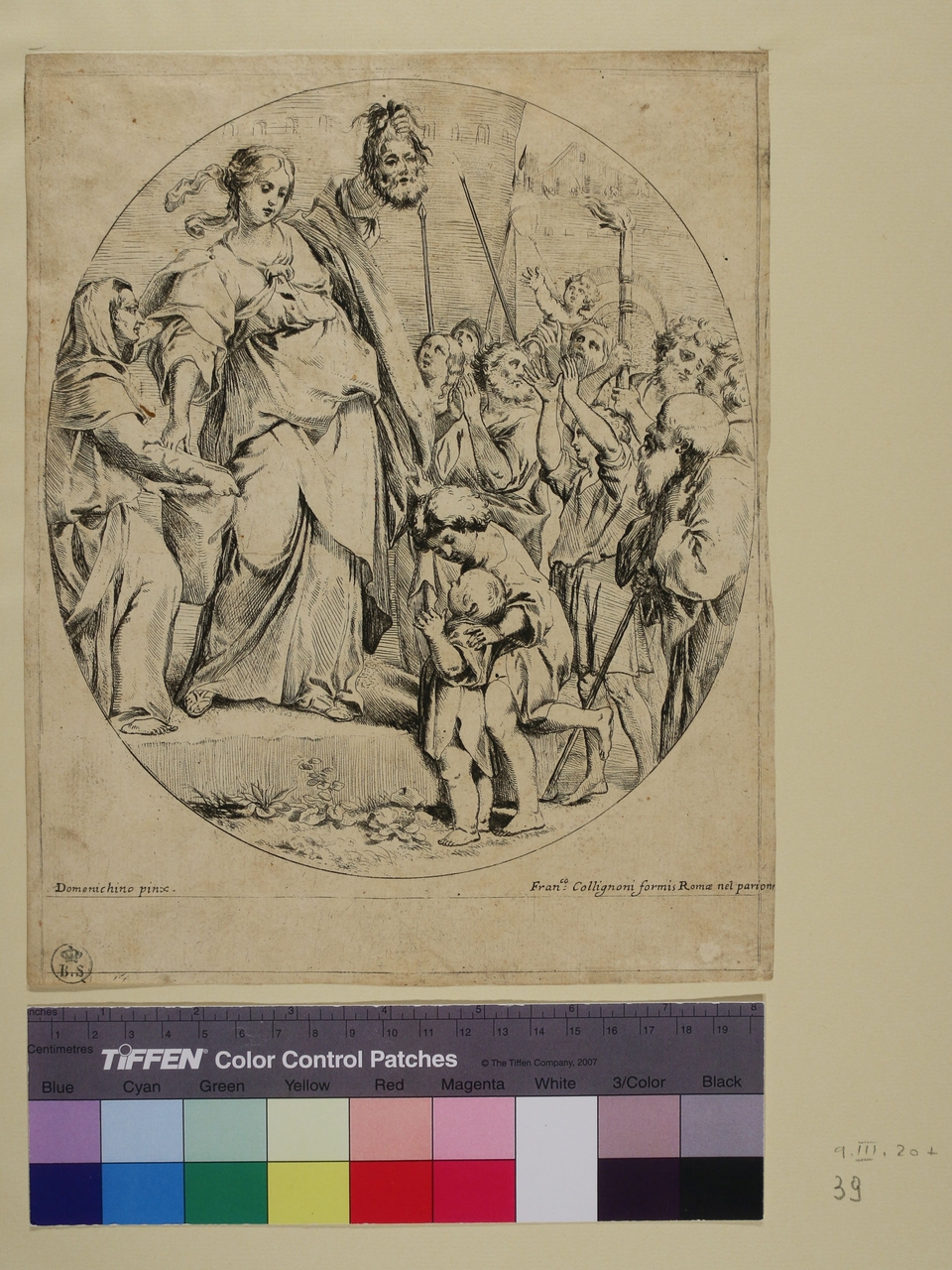 Giuditta mostra al popolo la testa di Oloferne, Giuditta mostra al popolo la testa di Oloferne (stampa) di Domenico Zampieri detto Domenichino, Robert Van Audenaerde (ultimo quarto sec. XVII)