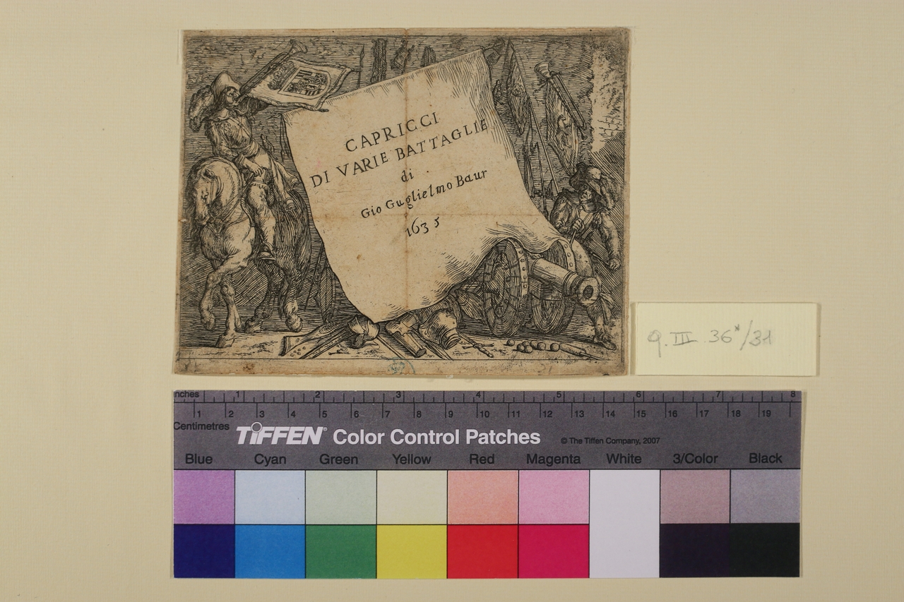 Capricci di varie battaglie (stampa smarginata) di Johann Wilhelm Baur - ambito tedesco, ambito italiano (sec. XVII)