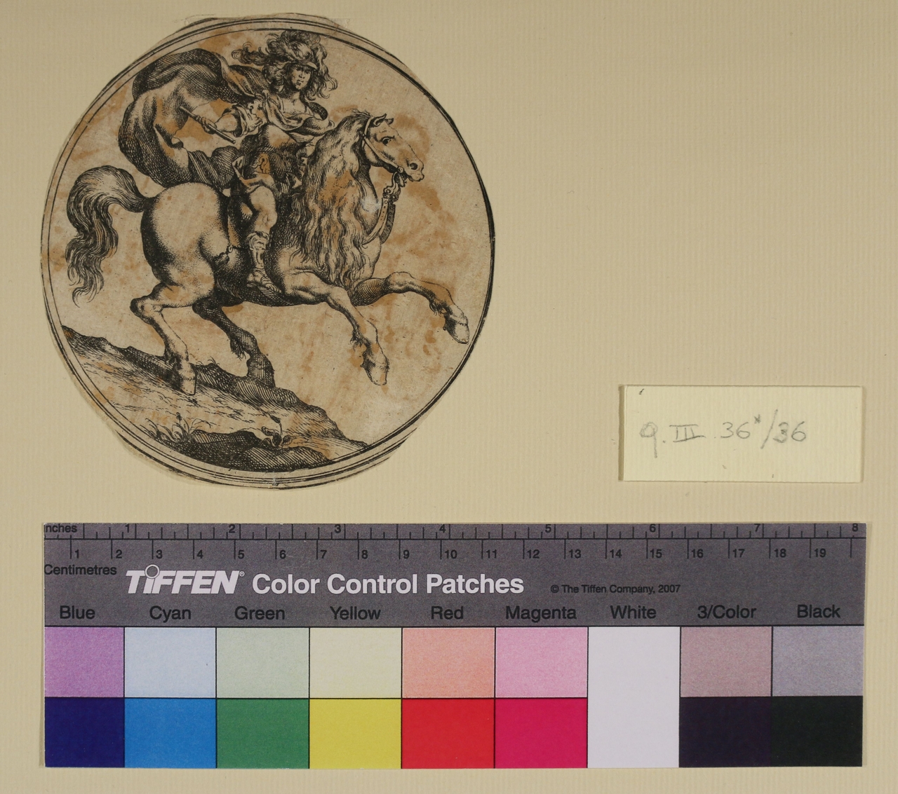 Ritratto equestre (stampa smarginata) di Pierre Aubry - ambito francese (metà sec. XVII)