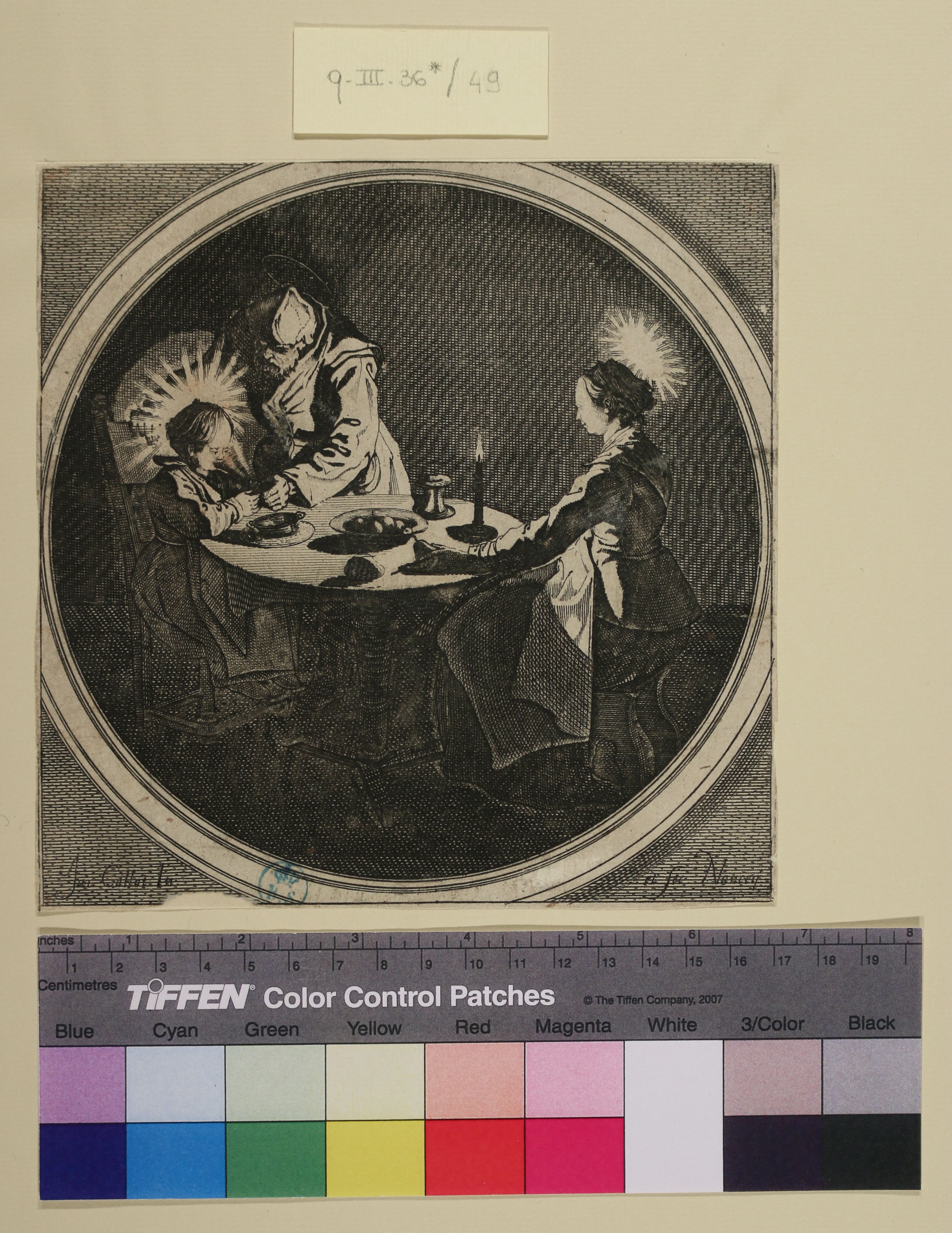 Sacra famiglia (stampa smarginata) di Jacques Callot (sec. XVII)