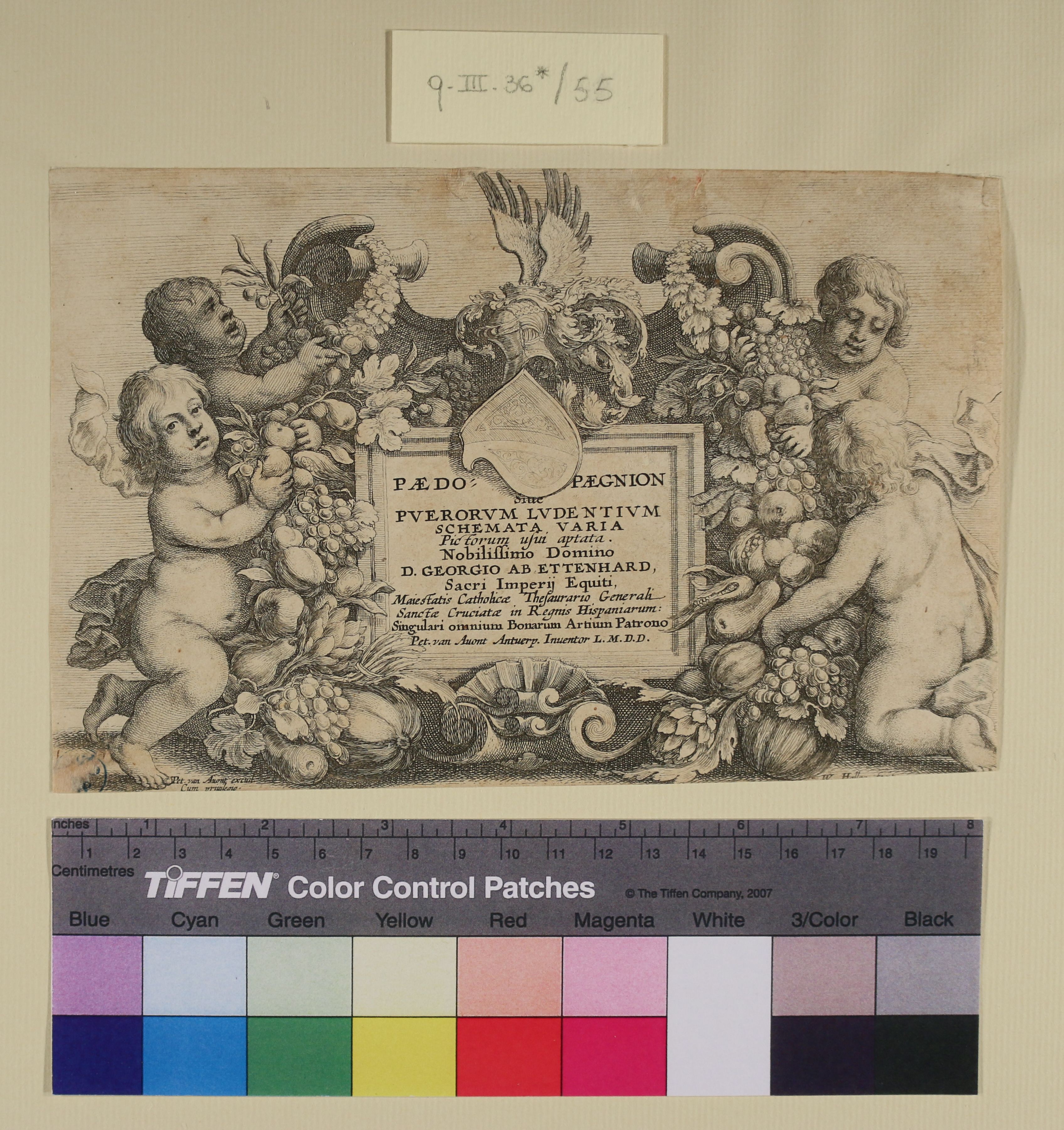 frontespizio (stampa smarginata) di Wenzel Hollar o Wenceslaus Hollar, Pieter van Avont (sec. XVII)