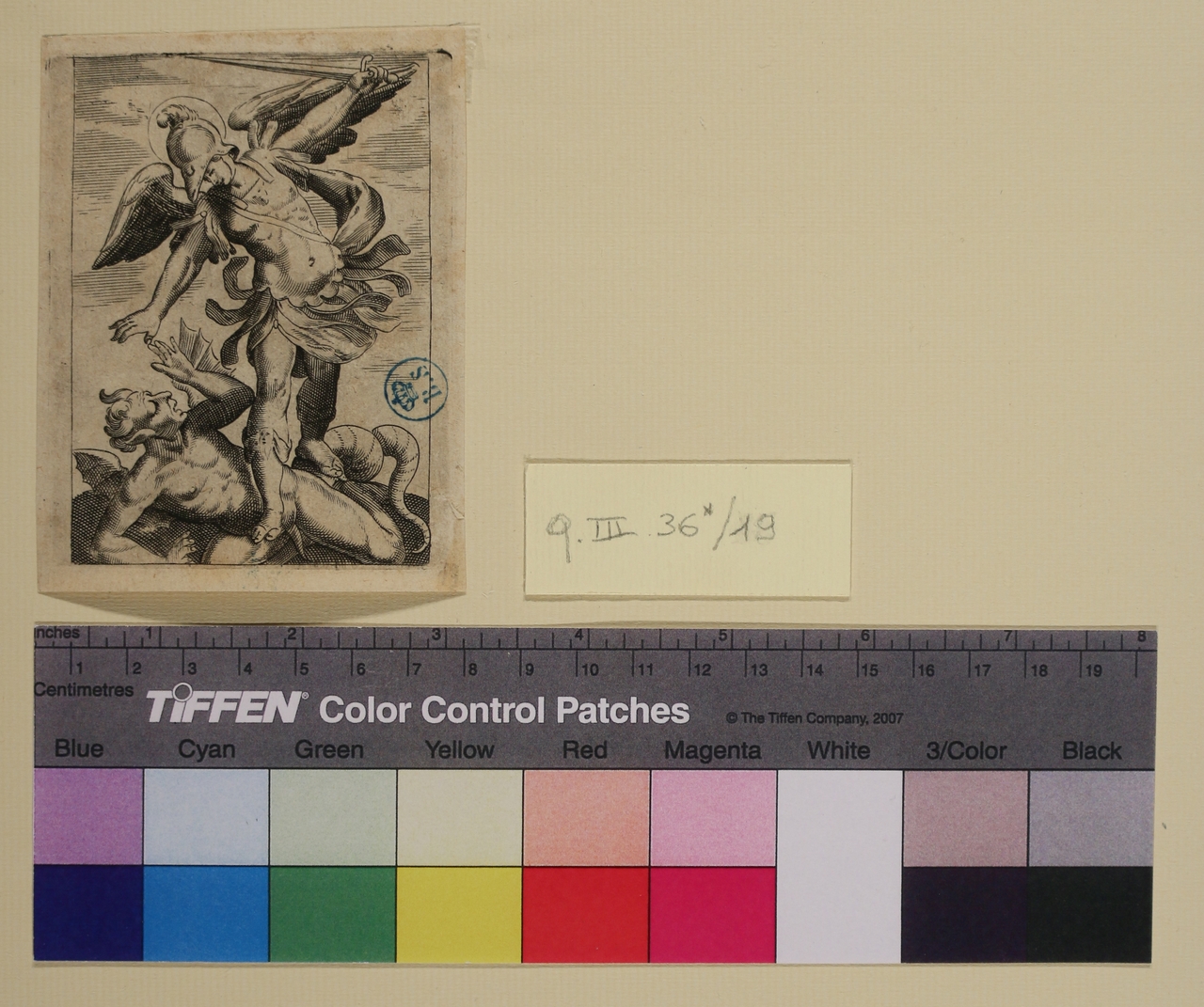 San Michele Arcangelo (stampa smarginata) - ambito francese (sec. XVII)