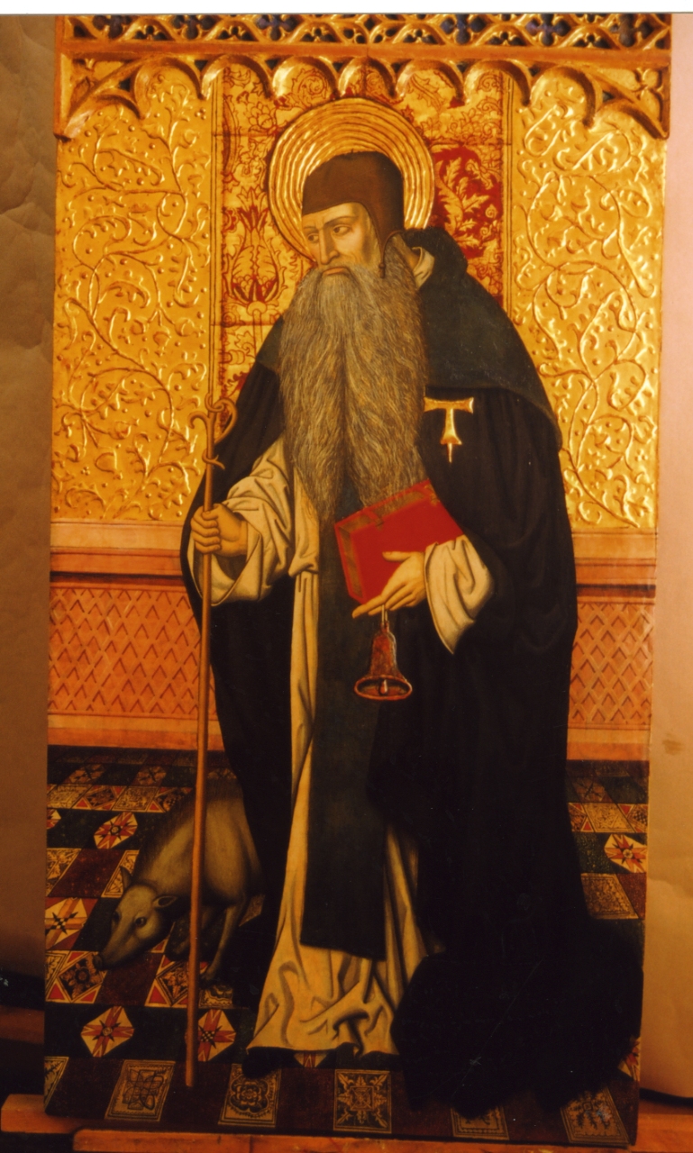 Sant'Antonio abate (scomparto di polittico, elemento d'insieme) - ambito sardo (fine XV)
