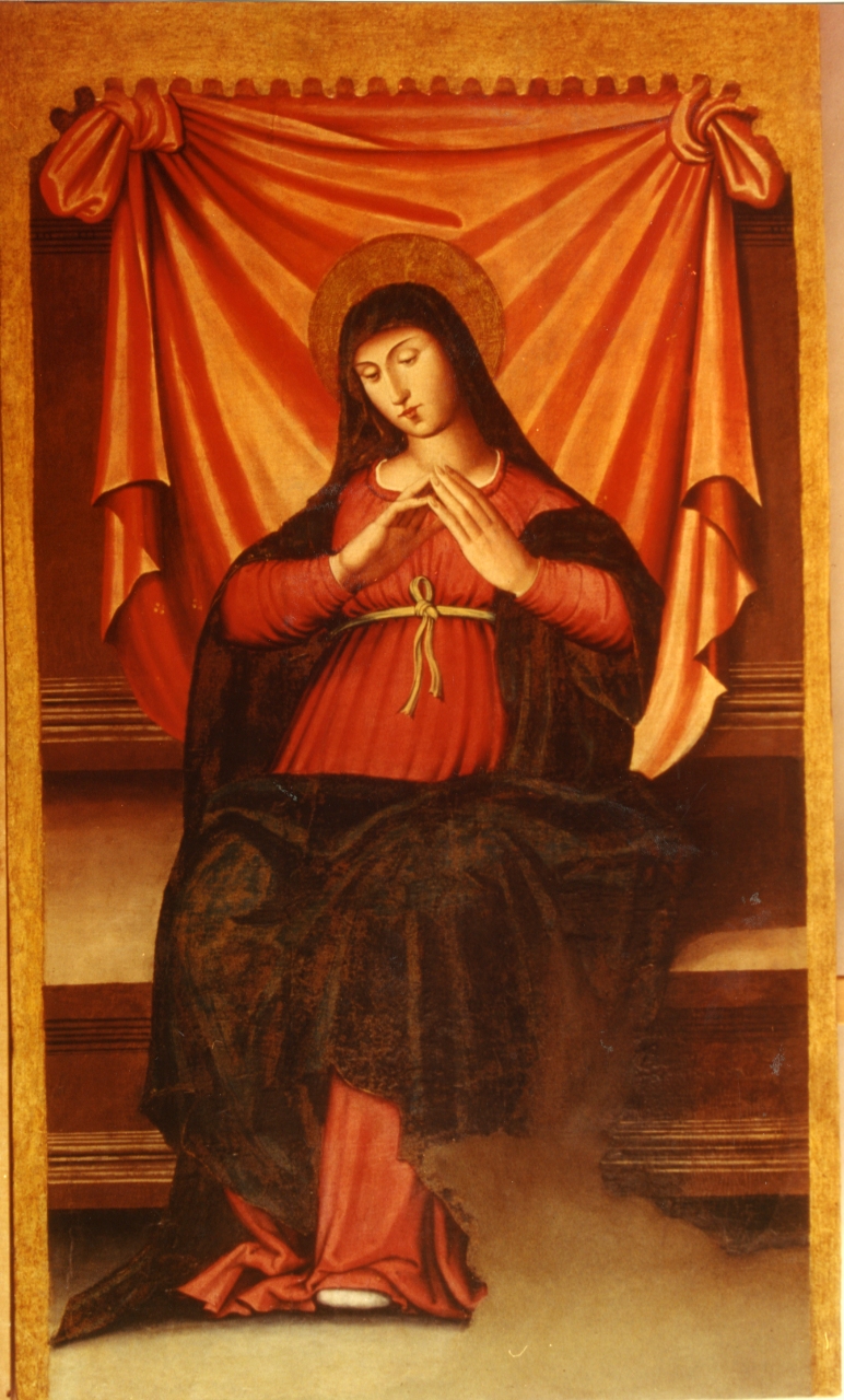 Retablo della Vergine, Madonna orante (scomparto di polittico, elemento d'insieme) di Mainas Antioco (XVI)
