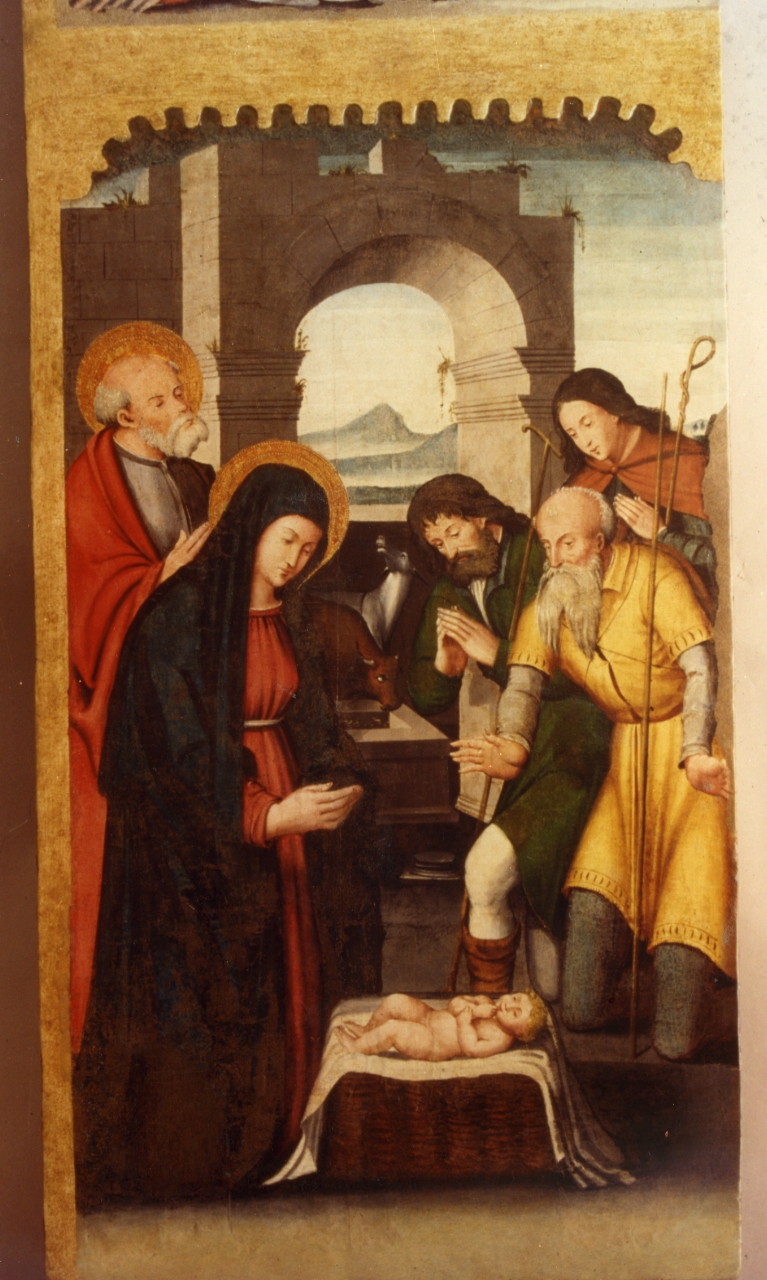 Adorazione dei pastori (scomparto di polittico, elemento d'insieme)