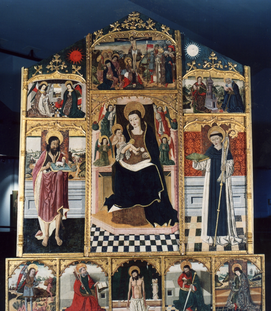 Retablo Manca di Villahermosa, Madonna in trono e Santi (polittico, insieme) - ambito sardo (fine/ inizio XV-XVI)