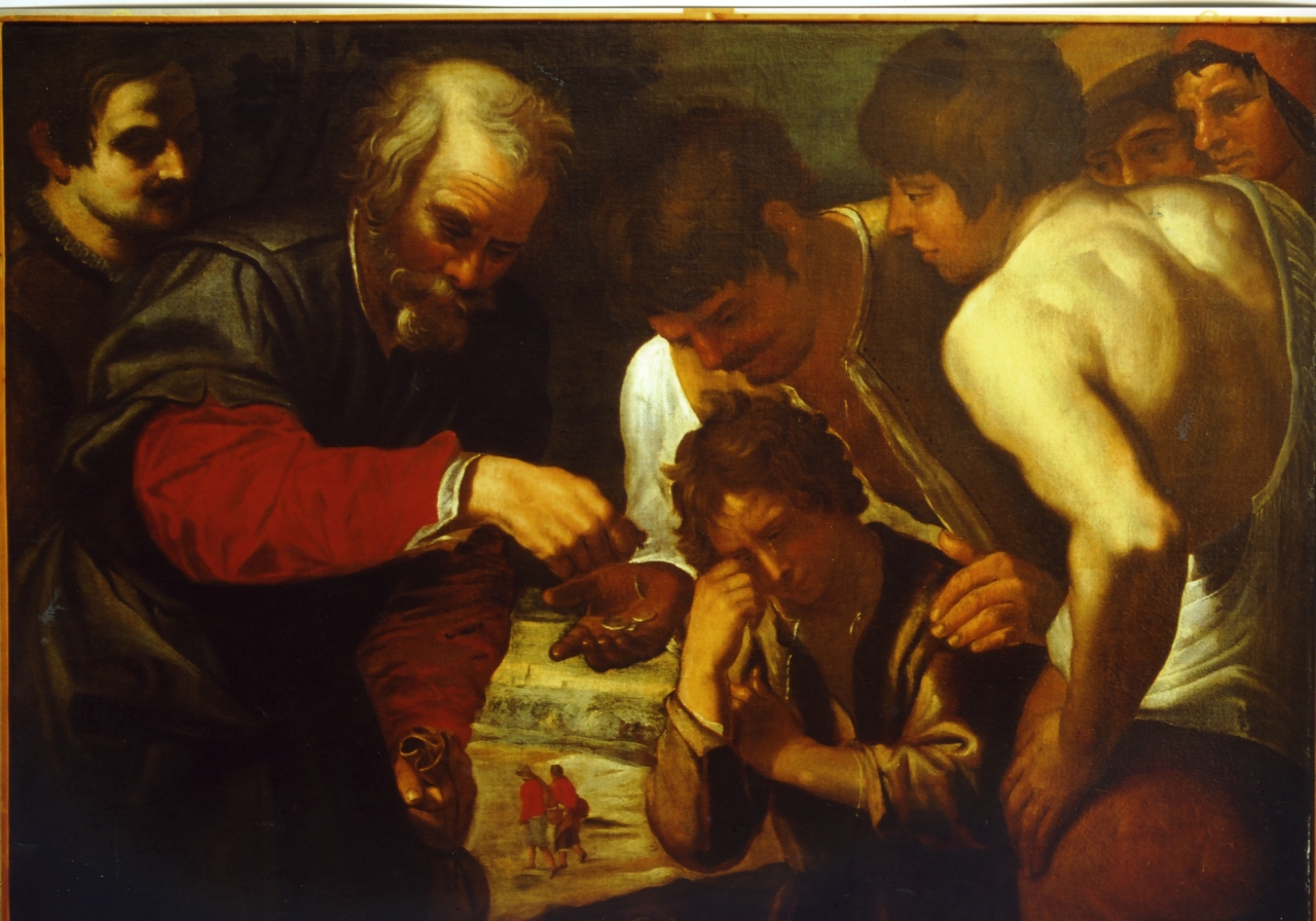 Giuseppe venduto dai fratelli (dipinto) di Fiasella Domenico detto Sarzana (attribuito) (XVII)