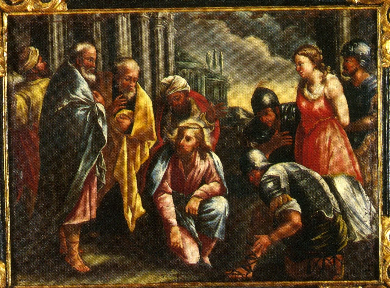 Cristo e l'adultera (dipinto, elemento d'insieme) - ambito sardo (metà XVIII)