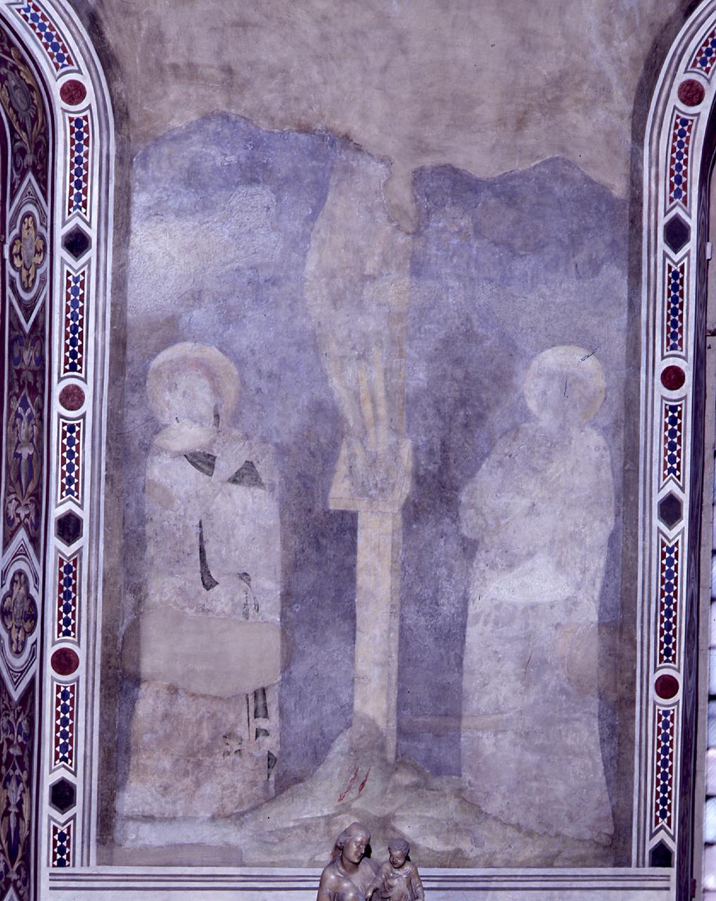 crocifissione di Cristo con la Madonna, San Giovanni Evangelista, Stephaton e Longino (dipinto) di Giotto (cerchia) (sec. XIV)