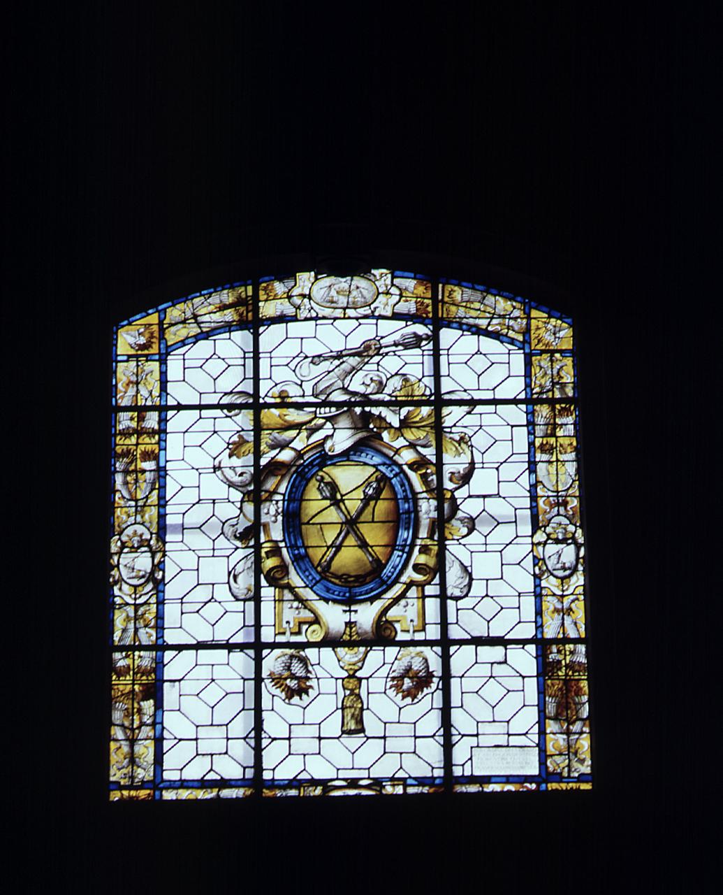 stemma gentilizio della famiglia Gondi (vetrata) - bottega fiorentina (sec. XVI)