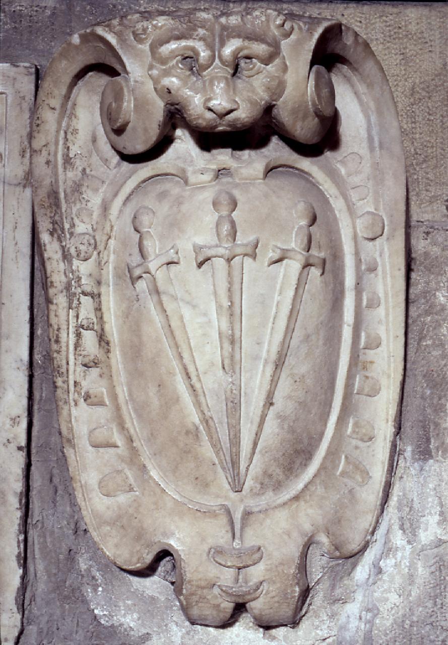 stemma gentilizio della famiglia Minerbetti (rilievo) - produzione fiorentina (sec. XVI)