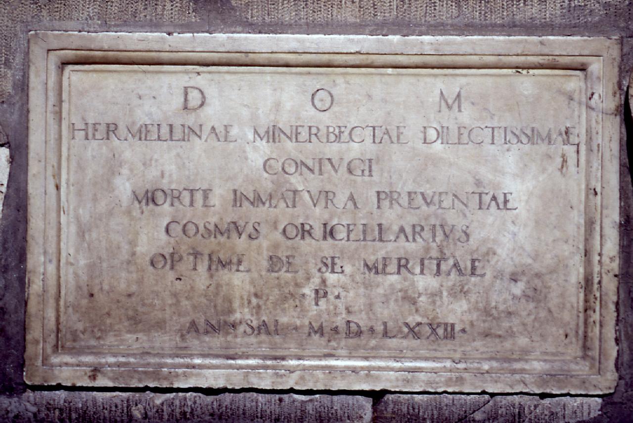 lapide tombale - produzione fiorentina (sec. XVI)