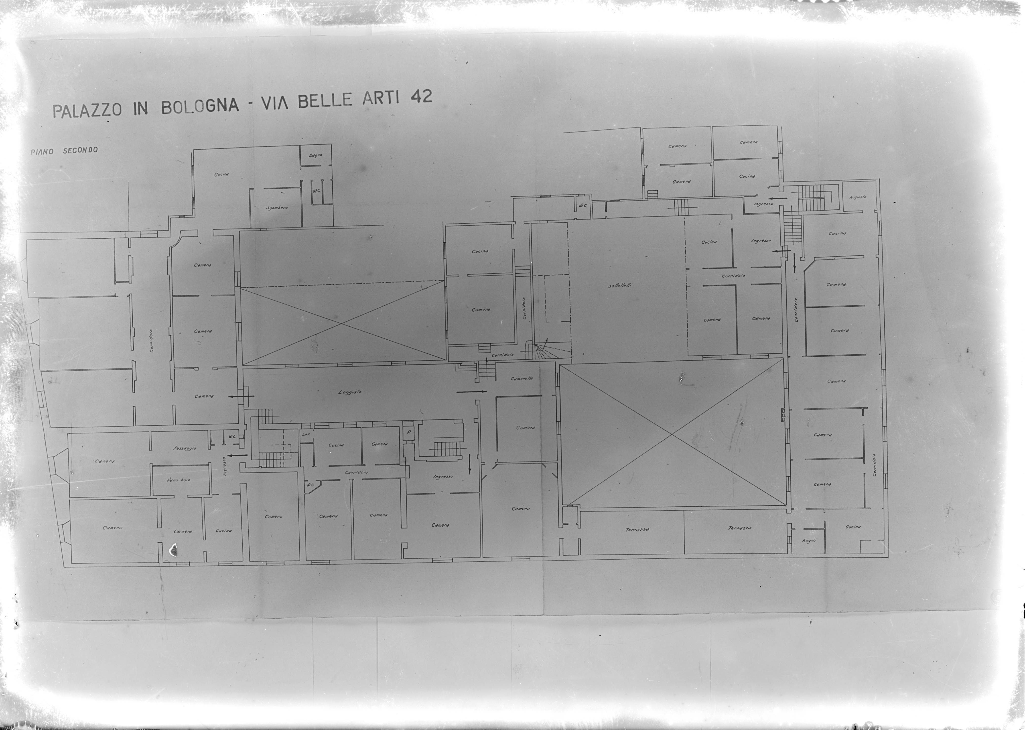 Disegni architettonici - Planimetrie (negativo) di Stanzani, Arrigo (XX)