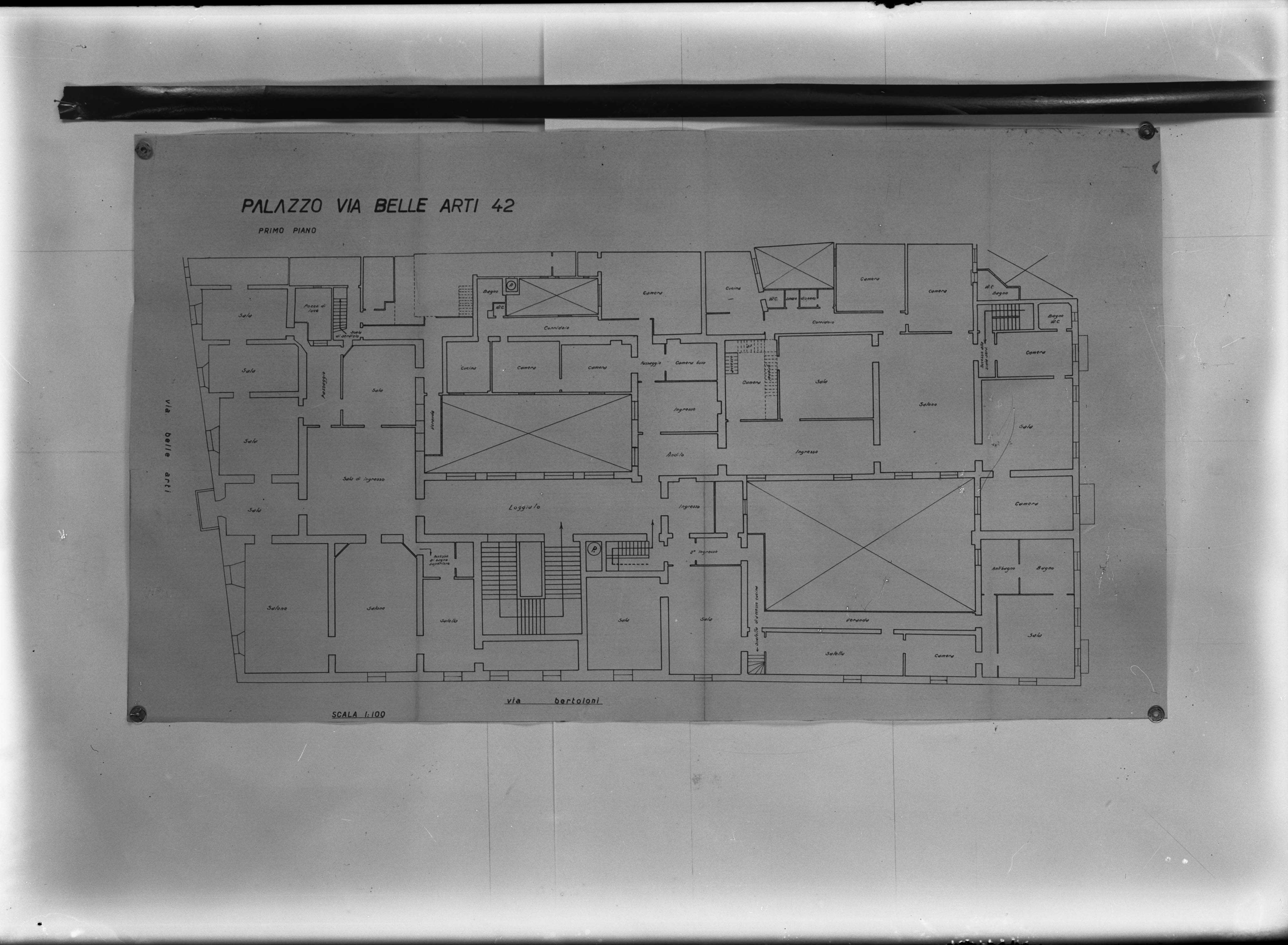 Disegni architettonici - Planimetrie (negativo) di Stanzani, Arrigo (XX)