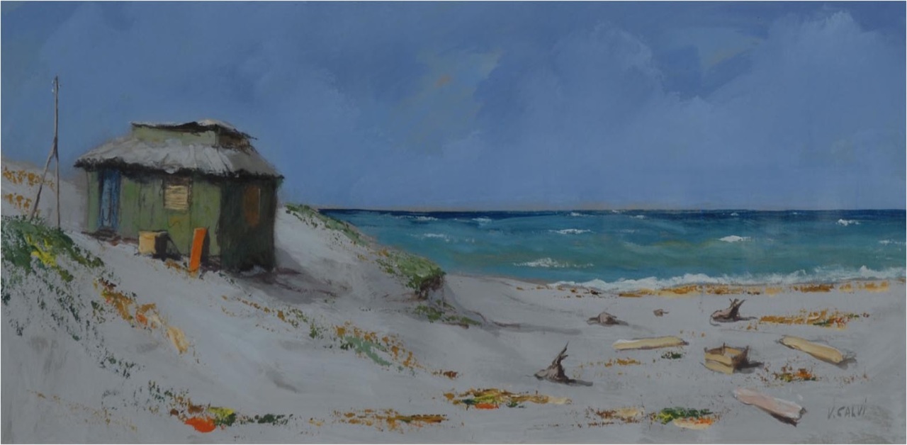 Spiaggia in abbandono, paesaggio marino (dipinto)
