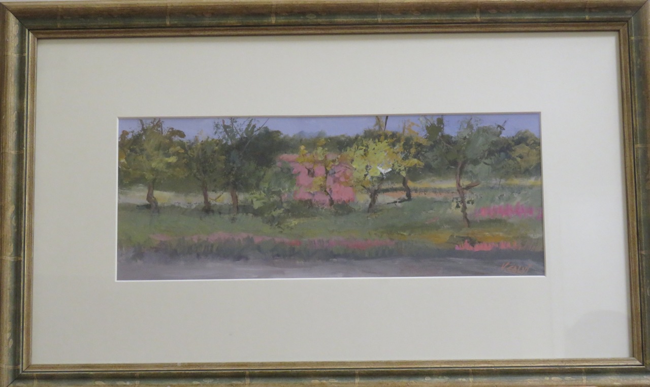 Paesaggio; la casa rossa (paesaggio alberato), paesaggio rurale (dipinto)
