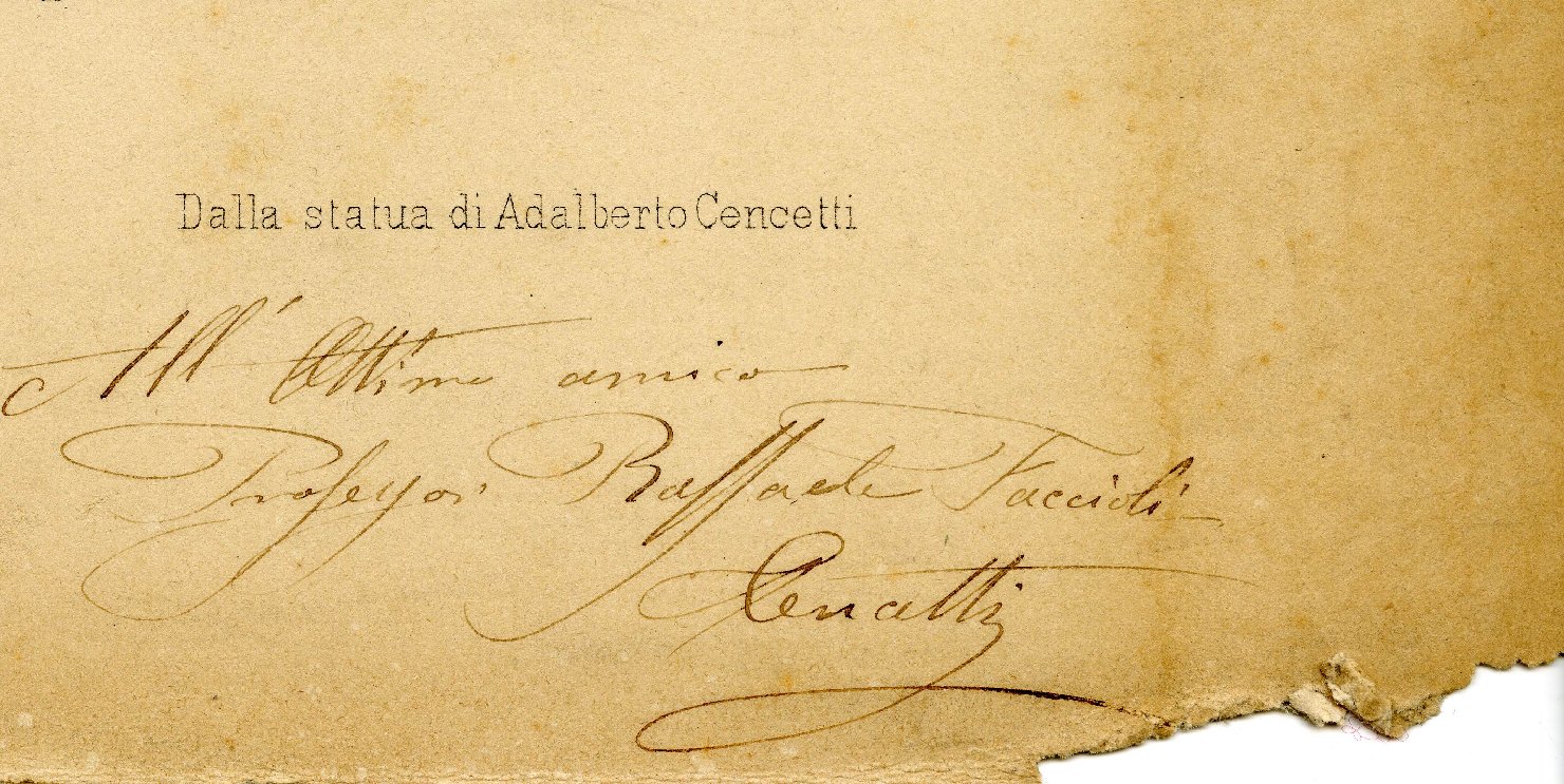 Scultori - Italia - Sec. 19. - Cencetti, Adalberto (positivo) di Raffaelli, Paolo (studio), Cencetti, Adalberto (XIX)