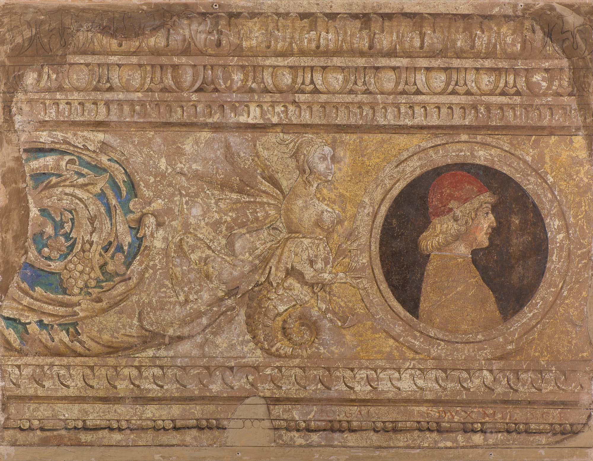 Gian Galeazzo Maria Sforza, VI Duca di Milano (dipinto - dipinto murale) di Bramante Donato (scuola) - ambito italiano (fine XV)