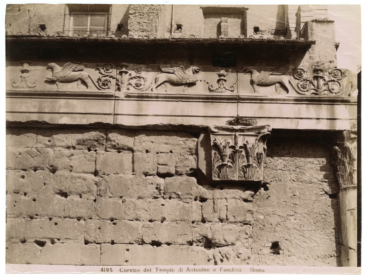Lazio - Roma - Foro Romano - Tempio di Antonino e Faustina (positivo) di Moscioni, Romualdo (attribuito) (XIX)