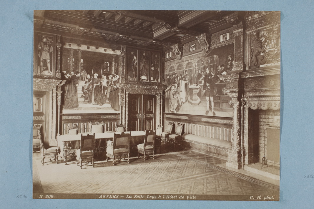 Belgio - Anversa - Palazzo del Municipio (positivo) di Hermans, Gustave, Leys, Hendrik (XIX)