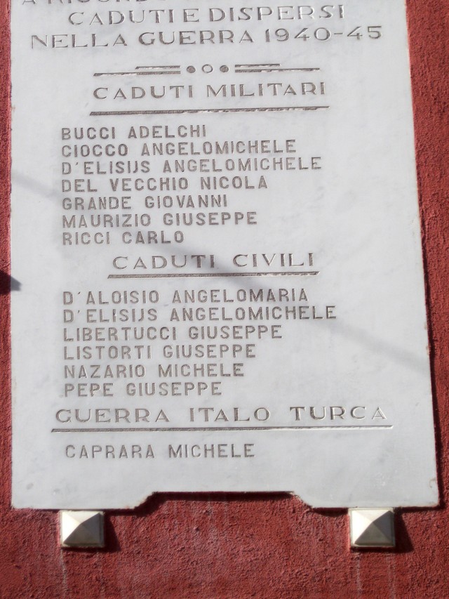 lapide commemorativa ai caduti, serie - bottega molisana (prima metà XX)