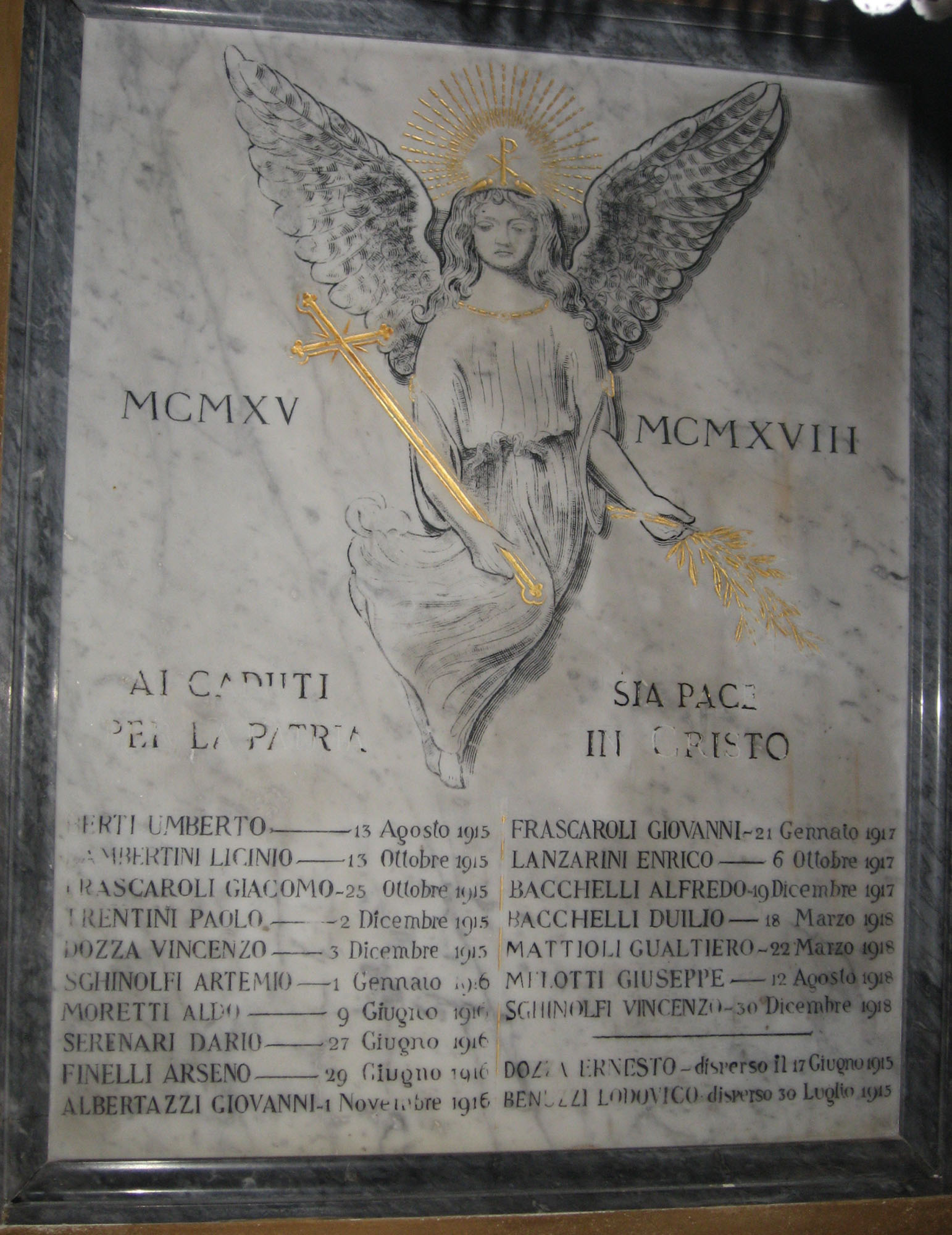 Figura di angelo (lapide commemorativa ai caduti, opera isolata) - ambito italiano (XX)