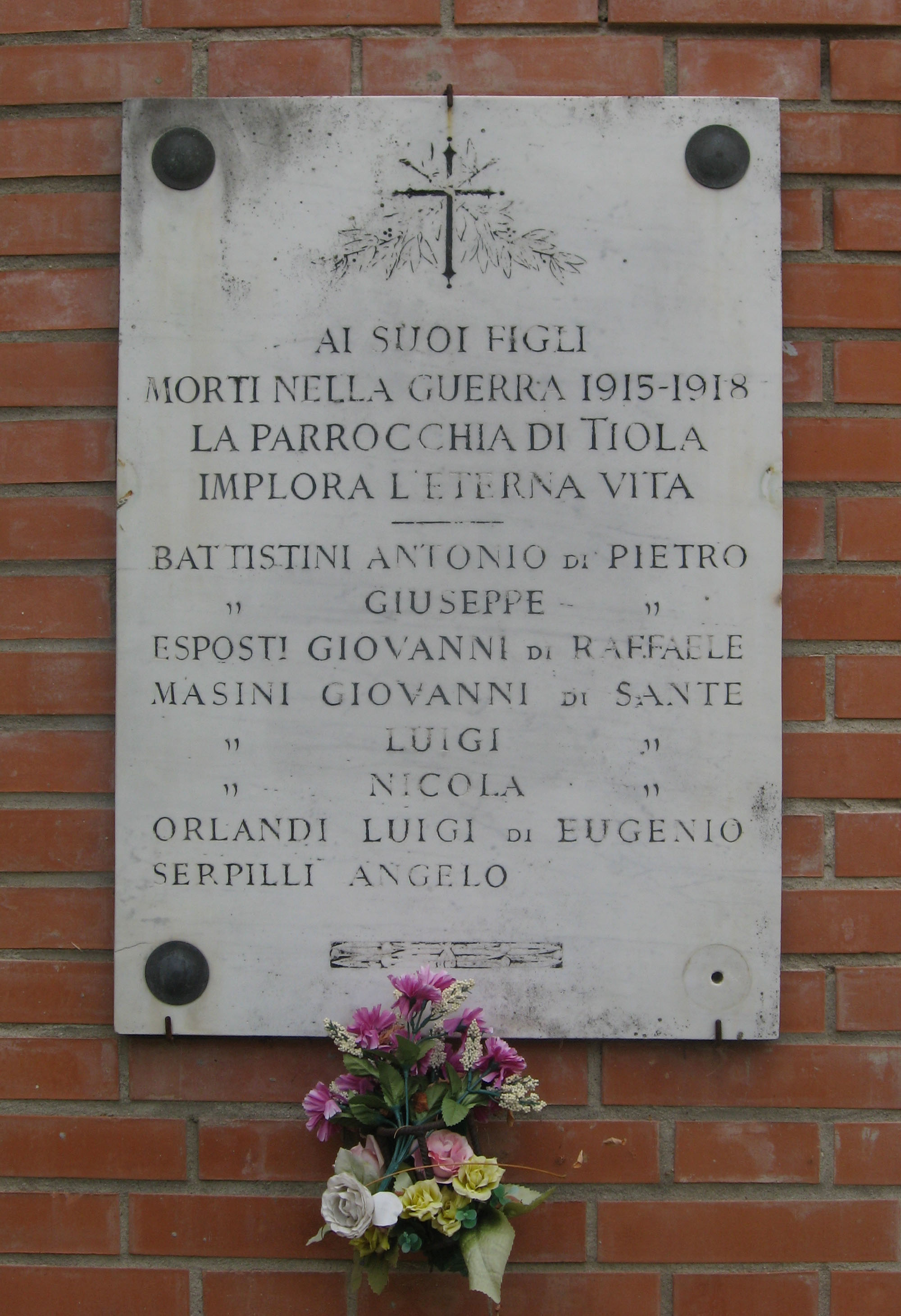lapide commemorativa ai caduti, opera isolata - ambito italiano (XX)